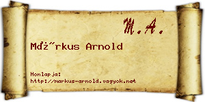 Márkus Arnold névjegykártya