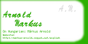 arnold markus business card